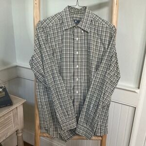 Southern Shirt Mens Large Cotton Club Plaid Button Down Olive Green Long Sleeve